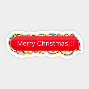 Merry Christmas Chat Bubble with Christmas Lights (Celebration Message) Sticker